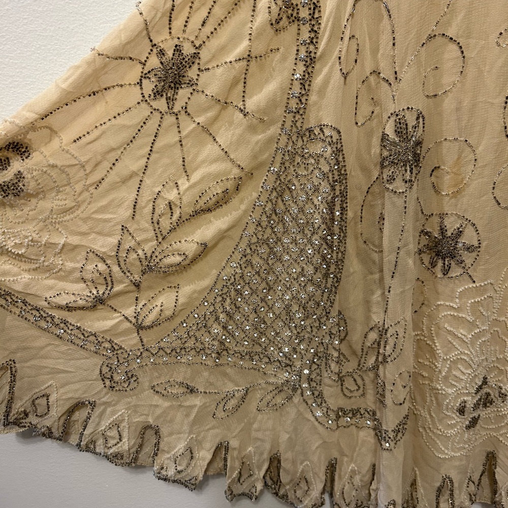 Rare  1920s Silk Hand Beaded Flapper Dress - Picture 6 of 9